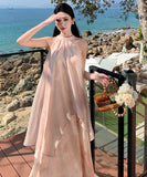 ロングドレスサンドレスフリルスレーブレス着痩せ気質体型カバー高級感チュール WQ2-CD-6-601-60210650