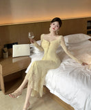 【3色】ロングドレス キャバドレス セクシー レース  ノースリーブ リボンストラップ LW2-DD5819