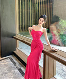 ロングドレスナイトクラブキャバドレスベアトップセクシーエレガント宴会パーティーレース高級感イベント WQ2-ZED888643DXH238A