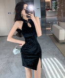 ミニドレス チャイナドレス キャバドレス キラキラ セクシー ノーショルダーYH2-DD6276