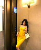 膝丈ドレスニットドレスタイトドレスセクシー通勤気質着痩せ WQ2-MXX5238