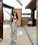 サンドレスロングドレス旅行花柄エレガント気質レース谷間見せ WQ2-CD6-238-96850580