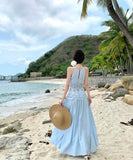 ロングドレスホルターネックサンドレス刺繍セクシーレースAライン着痩せ気質旅行ビーチ海 WQ2-CD4-516-52750680