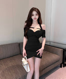 【3色】キャバドレス ミニドレス セクシー 谷間見せ party タイトドレス YH2-DD6408