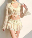 3点式セットビキニ水着モノキニレースワンピース谷間見せセクシービーチ海モノキニタンキニ旅行 WQ7-YQ-HHhAX5WHLL