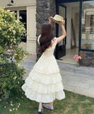 ロングドレスティアードスカートカワセクシーエレガント着痩せ気質フリル夏Aライン WQ2-MXX3066