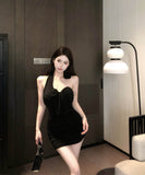 ミニドレスセクシーキャバドレスホルターネックフラワーパーティードレスナイトクラブ谷間見せ WQ2-ZED888039DXH342