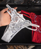 Tバック 3点セット セクシー シースルー レースショーツ ローライズ キラキラ ランジェリー 露出  LW9-RS549#