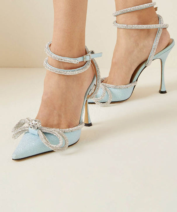 【5色】ハイヒール パンプス ダイヤモンド キラキラ スリッパ 美脚効果 歩きやすい 流行り party 8.5cm 百掛け ヒール 靴 WQ5-KLL885-6