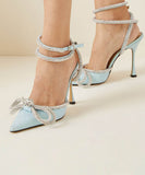 【5色】ハイヒール パンプス ダイヤモンド キラキラ スリッパ 美脚効果 歩きやすい 流行り party 8.5cm 百掛け ヒール 靴 WQ5-KLL885-6