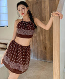 bikini水着ワンピホルターネック大人可愛い個性感SNS話題モノキニタンキニホルターネックビーチ海温泉 WQ7-XYX-A820