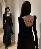 ロングドレス キャバドレス マーメイドライン ニット ロングスリーブ シェイプドウエスト 大人フェミニン JC2-XKDD337B-2138-Sep1