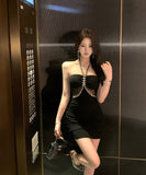 ミニドレスキラキラホルターネックセクシーパーティードレス誕生日パーティー宴会セレブ風ナイトクラブキャバドレス WQ2-ZED888602DXH238A