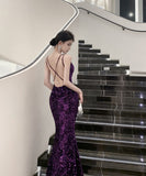 ロングドレスバックレスドレス宴会パーティーキャバドレスキャミワンピナイトクラブキラキラセクシー高級感 WQ2-ZED888100HS109