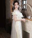 ナイトドレス 宴会 ロングドレス 立体花 エレガント 誕生日 披露宴 YH2-MBYD11509318477