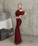 【7色】ロングドレス キラキラ 気質 高級感 演奏会 宴会 マーメイドドレス YH2-YEY16223#