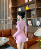 Lady's coco ミニドレス キャバドレス セクシー デザイン オフショルダー ウエストマーク ドレープ タイトスカート ペンシルライン  デート LW2-ZED888881DXH348B