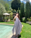 ロングドレス キャバドレス セクシー ストラップ Vネック オープンバック Aライン パーティー ガライベント JC2-CD1-E285-53610690