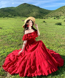 【2色】ロングドレス セクシー フェミニン 華やか フリルオフショルダー ウエストシェイプ 大きなフレアスカート 上品シルエット パーティー JC2-CD1-119-99260700