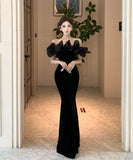 ロングドレス オフショルダー ベロア エレガント スタイリッシュ スリムフィット パーティー イベント JC2-ZED882614DXH437A