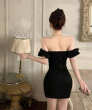 ミニドレス キャバドレス オープンショルダー 谷間露出 女性魅力 セクシー YH2-ZED881115DXH348B