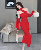 【3色】ロングドレスタイトドレスベアトップセクシーエレガント気質キャバクラ宴会パーティー WQ2-ZED886088GT513