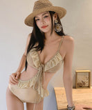 水着ビキニモノキニフリルウエストカードセクシータンキニ谷間見せ温泉ビーチ海 WQ7-DP-A10401