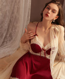 【2点セット】4色 パジャマ セクシー ルームウェア レース 谷間見せ YH8-GR3902