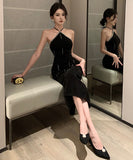 膝丈ドレス キャバドレス 宴会 気質 着痩せ 背露出 セクシー おしゃれ YH2-ZED885482DXH449