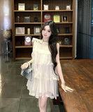 ミニドレスフリル着痩せ気質チュールAラインカワセクシー女子力エレガントパーティー WQ2-XKD-D342-982-Mar21