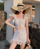 2点セット ビキニ 水着 モノキニ おしゃれ 肌見せ 可愛い 温泉 海辺 INS話題 YH7-JCL-401