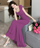 【4色】ロングドレスマーメイドドレスセクシー着痩せ気質エレガント同伴おしゃれ WQ2-ZED886509GT513