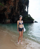 【3点セット】三角ビキニ水着ワンピースフリルレースホルターネック大人可愛い水玉柄 WQ7-DP-A10336