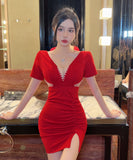 【4色】ミニドレス キャバドレス セクシー 谷間露出 キャバクラ YH2-DD5916