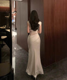 ロングドレスサテンドレス肌見せキャバドレスパーティーナイトクラブセクシーチュール WQ2-CD-2-761-77250580