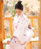 【日本即日発送】浴衣 浴衣セット 兵児帯 しわ兵児帯 伝統式浴衣 レディース 百合柄 草花柄 2024YTK-006