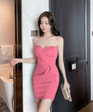 【3色】ミニドレス キャバドレス セクシー クラブ系 チューブトップ タイトドレス 映えコーデ ナイトドレス JC2-YM8874
