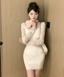 【2色】ミニドレス おしゃれ Vネック キャバドレス セクシー レース party YH2-DD5924