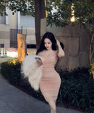 Lady's coco ミニドレス キャバドレス セクシー レトロ ウエストシェイプ パーティー デート LW2-XKDD335A-3135-Sep17