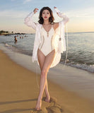 水着モノキニビキニタンキニ谷間見せセクシー体型カバー着痩せ気質ビーチ海温泉 WQ7-FH-qian001