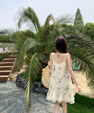 ミニドレスサンドレスAライン花柄フリル体型カバーセクシー大人可愛い旅行SNS話題 WQ2-CD3-227-10380700