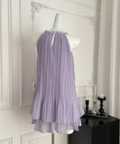 ミニドレスAライン着痩せ気質ホルターネックキラキラセレブ風エレガント大人可愛い通勤同伴 WQ2-AYH3096