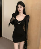 【2色】Lady's coco ミニドレス キャバドレス セクシー チュール クラブドレス ナイトドレス レディースファッション 大人可愛い セクシースタイル LW2-DD5817