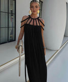 【6色】サンドレス ロングドレス 谷間見せ バックレスドレス おしゃれ クロシェ編み hot girl WQ2-CM81633