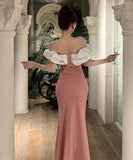 【3色】膝丈ドレス キャバドレス ワンショルダー 宴会 着痩せ セクシー おしゃれ YH2-ZED885368DXH238B