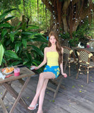 3点式セット2色ビキニ水着ベアトップ花柄セクシーワンピースエレガント気質 WQ7-DP-A10427