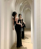 ロングドレスフラワー透かし彫りホルターネック宴会パーティーナイトクラブキャバドレス肌見せ WQ2-ZED888610DXH238A