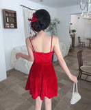 【2色】 ミニドレス キャバドレス セクシー 谷間魅せ Vネック ベルベット タイトキャミワンピース ウエストマーク パーティー 指名 LW2-DD5932