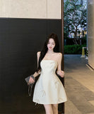 ミニドレスベアトップセクシーキャバドレスエレガントリボンかわいいパーティーナイトクラブ宴会SNS話題 WQ2-MXX2202