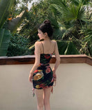 キャバドレスミニドレスキャミワンピ花柄セクシー指名チュール非対称フリルレース肌見せ WQ2-CD5-109-81690480